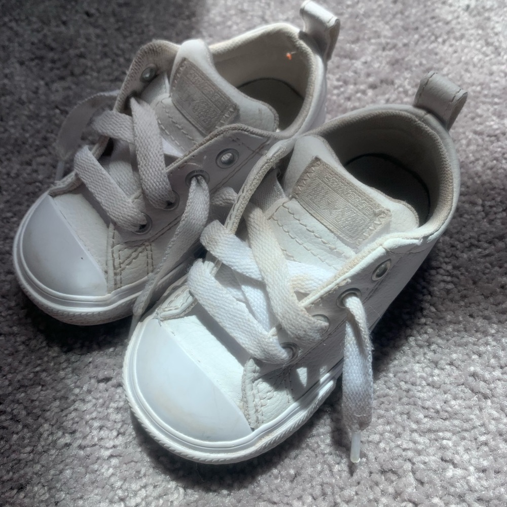 Leather converse baby shoes